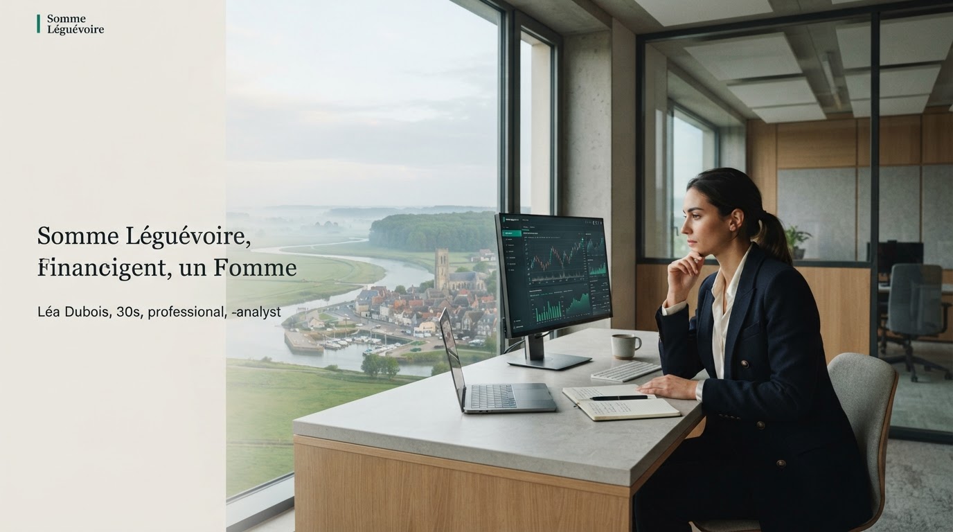 Somme Léguévoire — visualisation abstraite de flux de données financières analysés par intelligence artificielle